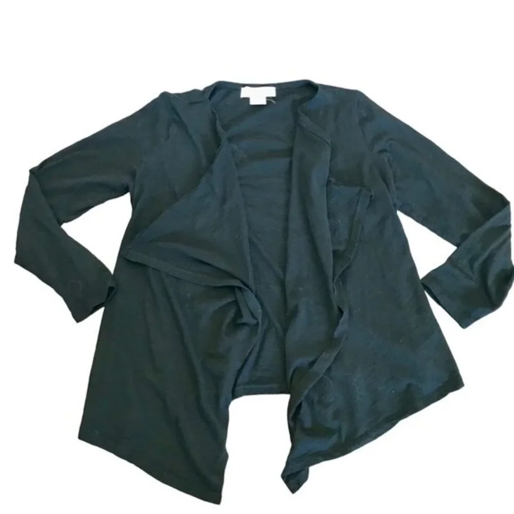 Michael Michael Kors Women's Black Lightweight Waterfall‎ Cardigan Size Petite M